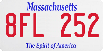 MA license plate 8FL252
