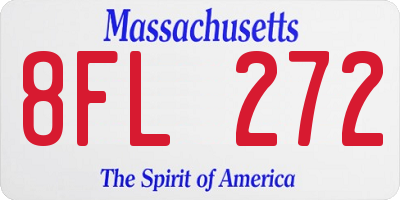 MA license plate 8FL272