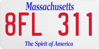 MA license plate 8FL311