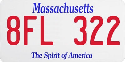 MA license plate 8FL322