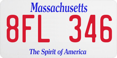 MA license plate 8FL346