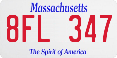 MA license plate 8FL347
