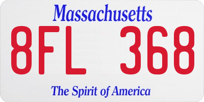 MA license plate 8FL368
