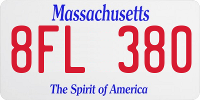MA license plate 8FL380