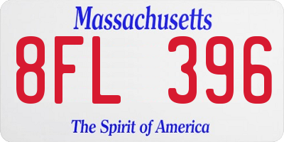 MA license plate 8FL396