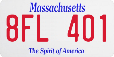 MA license plate 8FL401