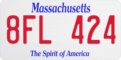 MA license plate 8FL424