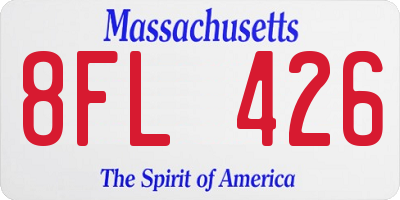 MA license plate 8FL426