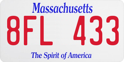MA license plate 8FL433