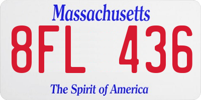 MA license plate 8FL436