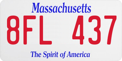 MA license plate 8FL437