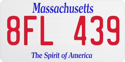 MA license plate 8FL439