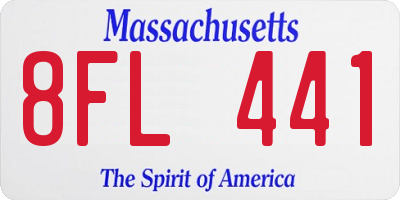 MA license plate 8FL441