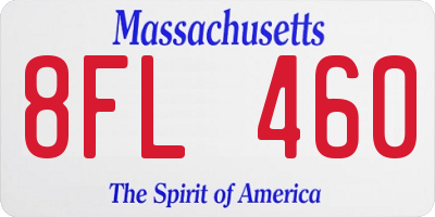 MA license plate 8FL460