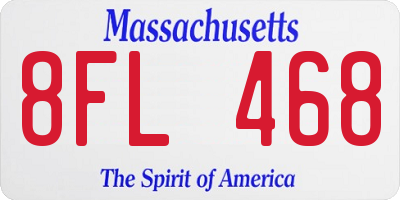 MA license plate 8FL468