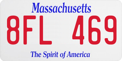 MA license plate 8FL469