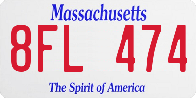 MA license plate 8FL474