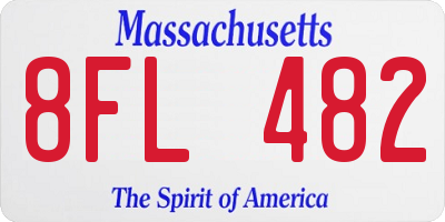 MA license plate 8FL482