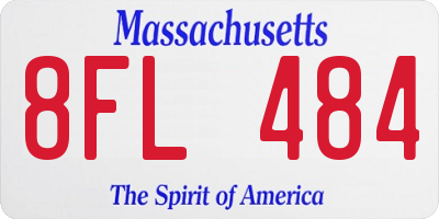 MA license plate 8FL484