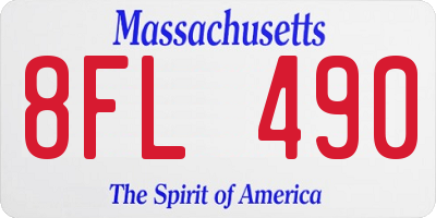 MA license plate 8FL490