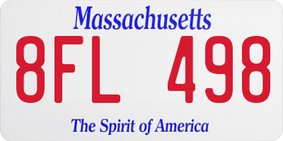 MA license plate 8FL498