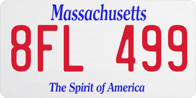 MA license plate 8FL499