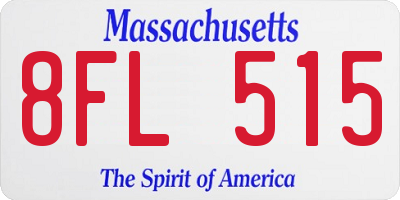 MA license plate 8FL515
