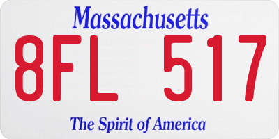 MA license plate 8FL517
