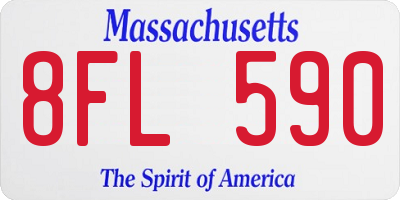 MA license plate 8FL590