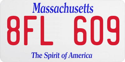 MA license plate 8FL609