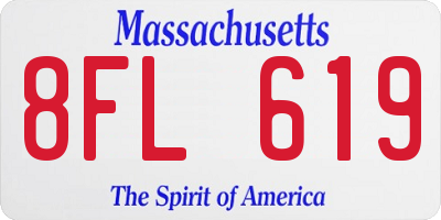 MA license plate 8FL619
