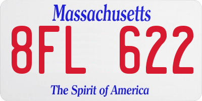 MA license plate 8FL622