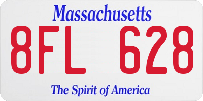 MA license plate 8FL628