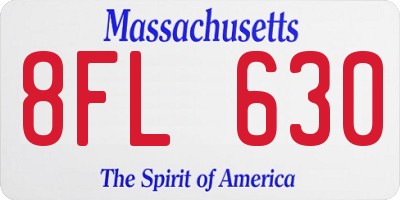 MA license plate 8FL630