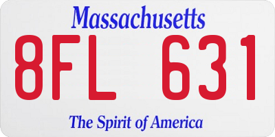 MA license plate 8FL631