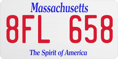 MA license plate 8FL658