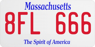 MA license plate 8FL666