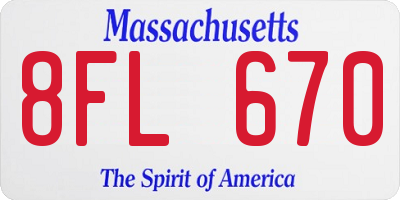 MA license plate 8FL670