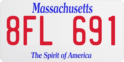 MA license plate 8FL691