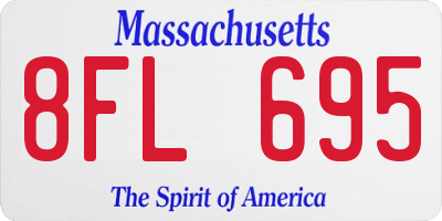 MA license plate 8FL695