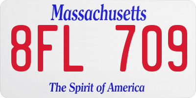 MA license plate 8FL709