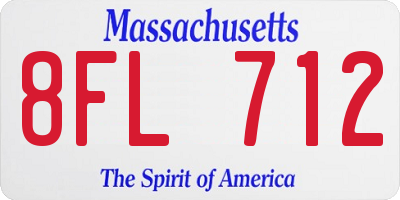 MA license plate 8FL712