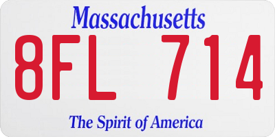 MA license plate 8FL714