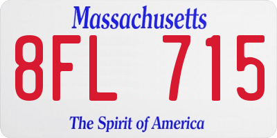 MA license plate 8FL715