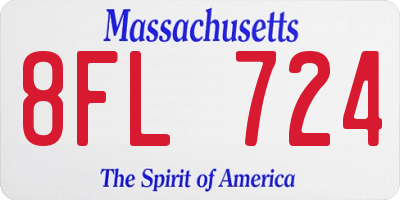 MA license plate 8FL724