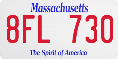 MA license plate 8FL730