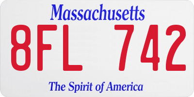 MA license plate 8FL742