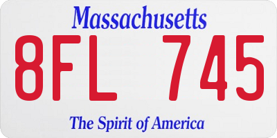 MA license plate 8FL745