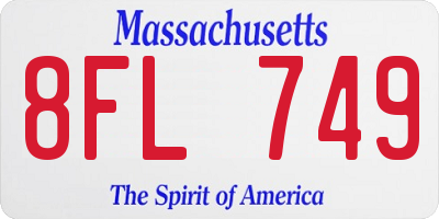 MA license plate 8FL749