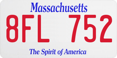 MA license plate 8FL752